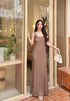 Polka Dot Deep Neck Long Maxi Dress